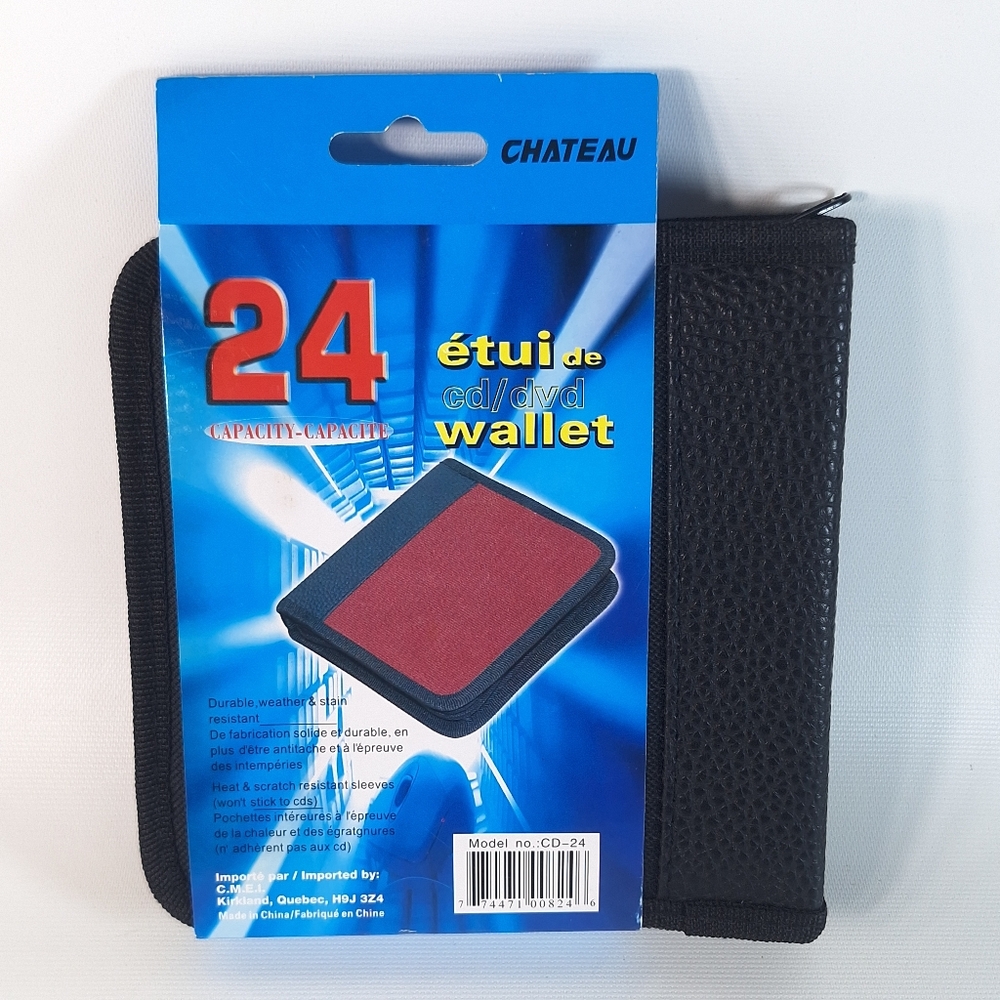 Chateau 24 Capacity CD/DVD Wallet Protect Organize Burgundy - Picture 3 of 6